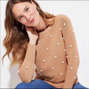 Loft Bobble Stitch Sweater in Camel